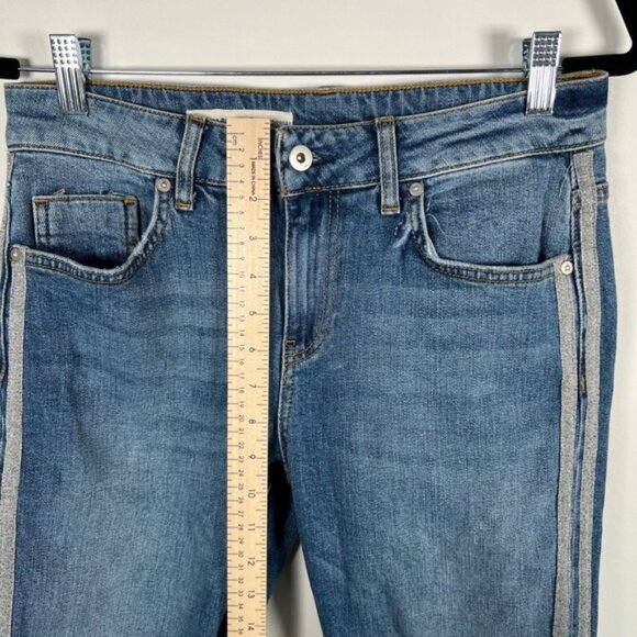 Anthropologie Pilcro and The Letterpress Tuxedo Stripe Raw Hem Jeans 27 - Picture 5 of 15